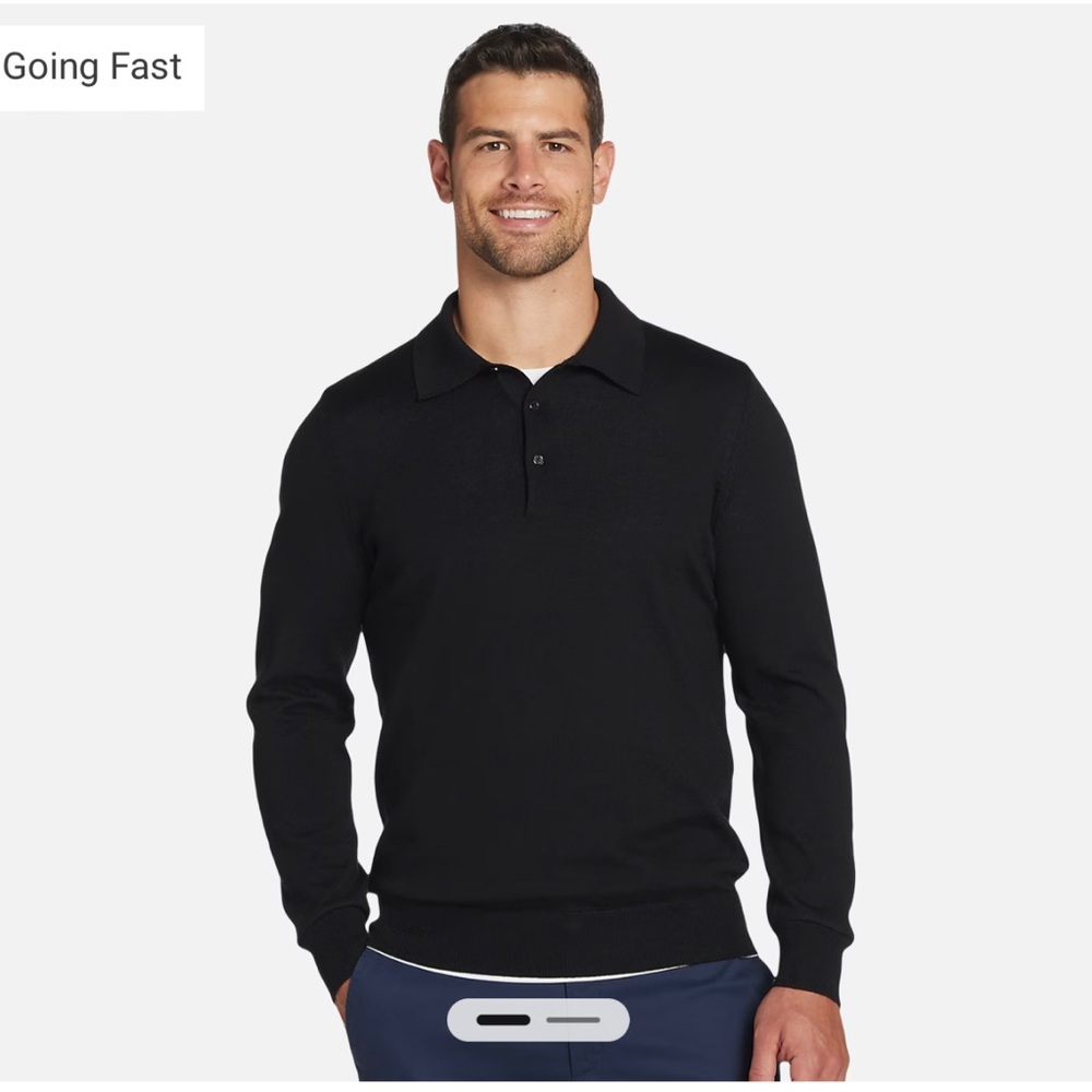 Black Joseph Abboud Merino Wool Polo size Large Tall. Brand new with Tags